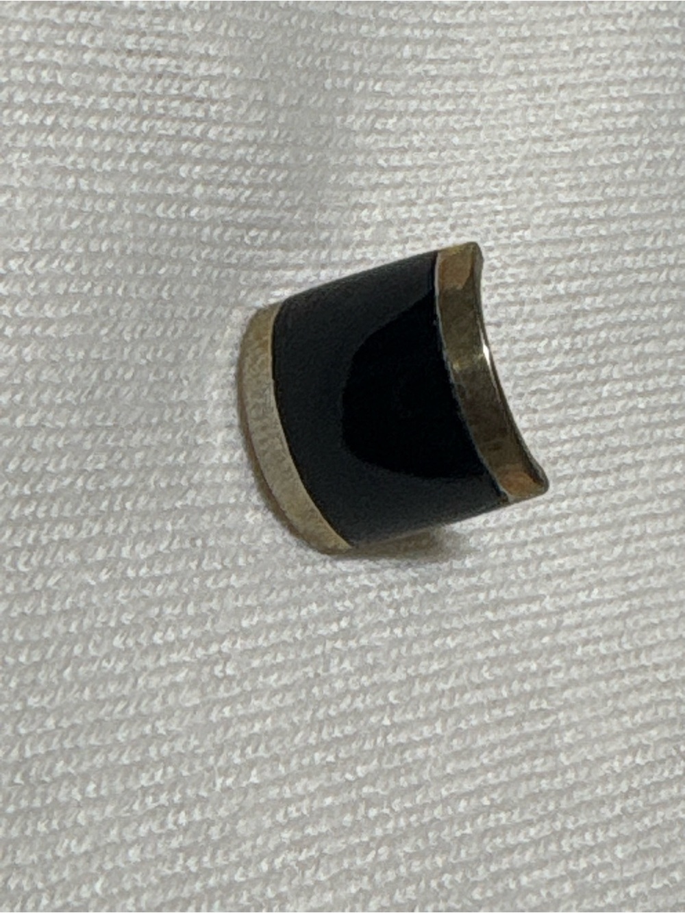 925 Black Enamel and Silver  Accent Cuff Ring Size 5
